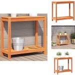 Table de rempotage avec étagère cire marron bois massif de pin - table de rempotage - meuble de jardin ... Table de rempotage avec étagère cire marron bois massif de pin - table de rempotage - meuble de jardin ...