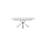 Homy france - table repas extensible 160 / 200 cm bianca chrome cramique blanc marbr