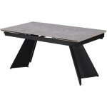 Table de repas extensible en c�ramique 6 � 10 personnes  equinoxe  - gris marbr�