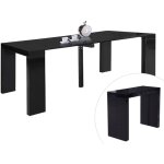 Table repas extensible  dina  - 200 / 40 x 94 x 75 cm - noir laqu
