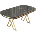 Table de repas ovale pieds en croix zae Table de repas ovale pieds en croix zae