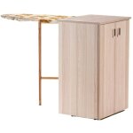 Toscohome - table  repasser avec portes et roulettes couleur chne blanchi 55x82h cm - nadia