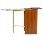 Table  repasser avec portes et roulettes couleur noyer 55x82h cm - nadia