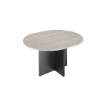 Sans marque - table de réunion ovale 140 cm plateau chêne gris pieds croix anthracite essens - maxiburo ... Sans marque - table de réunion ovale 140 cm plateau chêne gris pieds croix anthracite essens - maxiburo ...