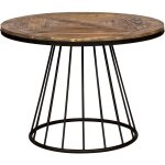 Rendez - vous dco - table ronde 5 personnes en bois de cdre et pied en mtal d110 cm - pralus