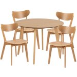 Hellin - table ronde en chne d105 + 4 chaises chne - leta