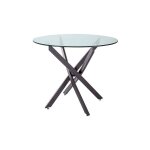 Table ronde design - agis - d 90 x h 73 cm - verre et noir mat - livraison gratuite
