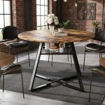 Table ronde extensible 120 - 140 cm - pour 4 - 6 personnes, dessus mdf et métal, idéale pour cuisine, ... Table ronde extensible 120 - 140 cm - pour 4 - 6 personnes, dessus mdf et métal, idéale pour cuisine, ...