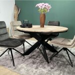 Pier import - table ronde extensible en chne blanc 120 cm palerme