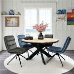 Table ronde extensible en chne blanc 130 cm palerme