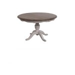 Table ronde extensible pied central - bois - gris - interior's