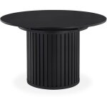 Table ronde extensible pied central style colonne burkina 120 - 160cm noir Table ronde extensible pied central style colonne burkina 120 - 160cm noir