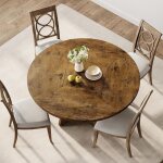 Table ronde - table à manger base bois - grand plateau mdf - table à manger style contemporain - 120x76cm ... Table ronde - table à manger base bois - grand plateau mdf - table à manger style contemporain - 120x76cm ...