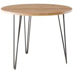 Table ronde mika �90 cm pour cuisine, salon, salle � manger ch�ne craft