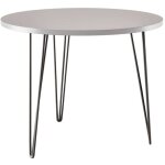 Table ronde mika �90 cm pour cuisine, salon, salle � manger gris