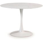 Calicosy - table ronde avec plateau en verre imitation marbre l110 cm - ada Calicosy - table ronde avec plateau en verre imitation marbre l110 cm - ada