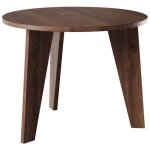 Table ronde rose �90 cm pour cuisine, salon, salle � manger, ch�ne chocolat