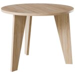 Table ronde rose �90 cm pour cuisine, salon, salle � manger en ch�ne sonoma