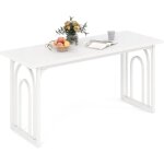 Costway - table salle � manger de 160 cm pour 6 - 8 personnes, table cuisine rectangulaire avec pieds ...