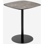 Table salle  manger bar cuisine 60x60x74cm effet marbre noir mikee