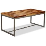 Vidaxl - table à manger bois massif et acier 180 cm Vidaxl - table à manger bois massif et acier 180 cm