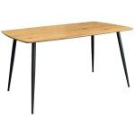 Table de salle � manger caldero 140 cm ? table contemporaine aspect ch�ne sauvage et m�tal