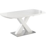 Vicco - table de salle � manger chinto, blanc, 120 x 80 cm extensible