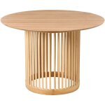 Table salle � manger cuisine � 110 cm pieds en bois massif placage ch�ne clair boyle