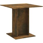 Table de salle � manger?table � d�ner ch�ne fum� 80x80x75 cm bois d'ing�nierie cwv66264