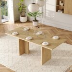 Table de salle � manger extensible - 6 / 8 personnes - plateau epais - rectangulaire - design moderne ...