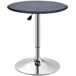 Tables de salle � manger extensible - design bartisch - acier chrom� et similicuir noir - �63 x 63 x ...