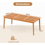 Table de salle à manger extérieur en bois d'acacia 90x200cm pour 8 personnes, table salon de jardin avec ... Table de salle à manger extérieur en bois d'acacia 90x200cm pour 8 personnes, table salon de jardin avec ...