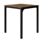 Vicco - table de salle � manger fyrk, noir / ch�ne rustique, 70x70cm