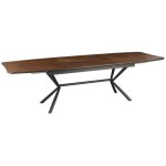 Table de salle � manger grani ? placage noyer et m�tal ? 180 - 270 cm ? extensible