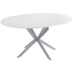 Vicco - table de salle  manger loyd, blanc / gris, 120x76. 5cm extensible