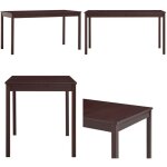 Table  manger marron fonc 140x70x73 cm bois de pin - table  manger - table en bois - table ronde - ...