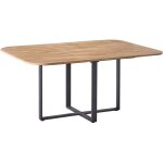 Table de salle � manger moderne en mdf extensible avec rallonge 120 / 160 x 120 cm pieds crois�s en x ...