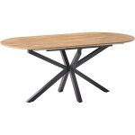 Table de salle  manger moderne en mdf extensible avec rallonge 140 / 180 x 90 cm forme ovale marron ...