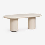 Table de salle � manger ovale 220x100 cm en ciment namara sklum