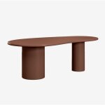 Sklum - table de salle  manger ovale en mdf (220x115 cm) billie brun caf
