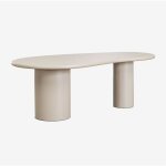 Sklum - table de salle à manger ovale en mdf (220x115 cm) billie tapioca beige Sklum - table de salle à manger ovale en mdf (220x115 cm) billie tapioca beige