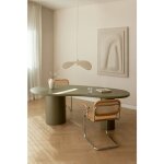 Sklum - table de salle  manger ovale en mdf (220x115 cm) billie vert sauge