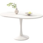 Libert� - table de salle � manger pliable 140x100x75cm, extensible, rond, blanc
