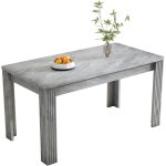 Table salle � manger rectangulaire ch�ne style b�ton - 4 pieds robustes - design moderne - 1pcs