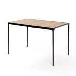 Urban meuble - table de salle  manger rectangulaire effet chne de style industriel pieds noirs 120x75cm ...