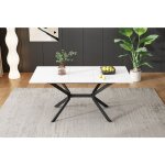 Urban meuble - table de salle à manger rectangulaire extensible blanche pieds noirs 120 - 160x80cm thrivvoils ... Urban meuble - table de salle à manger rectangulaire extensible blanche pieds noirs 120 - 160x80cm thrivvoils ...