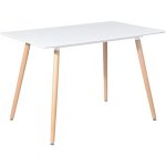 Table salle à manger rectangulaire scandinave design bois pour 4 a 6 personnes blanche 110 x 70 x74 cm ... Table salle à manger rectangulaire scandinave design bois pour 4 a 6 personnes blanche 110 x 70 x74 cm ...