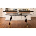 Table de salle à manger rectangulaire scandinave noir chic extensible 120 - 160x80 - urban meuble Table de salle à manger rectangulaire scandinave noir chic extensible 120 - 160x80 - urban meuble