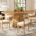 Table de salle � manger ronde 118 (158) x 118 x 76. 8 cm extensible en forme ovale, capacit� 6 personnes ...