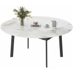Unho - table salle à manger ronde extensible avec rallonge 4 à 6 personnes grande table cuisine marbre ... Unho - table salle à manger ronde extensible avec rallonge 4 à 6 personnes grande table cuisine marbre ...